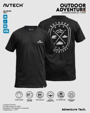 outdoor 3 AVTECH – T-Shirt Outdoor Adventure Kaos Lengan Pendek Outdoor Casual Harian Cotton Combed