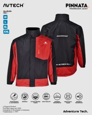 AVTECH - Jaket Windbreaker Water Repellent Gorpcore Outdoor Hiking Gunung Motor Hujan - PINNATA
