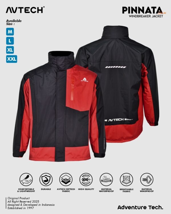 pinnata 1 AVTECH - Jaket Windbreaker Water Repellent Gorpcore Outdoor Hiking Gunung Motor Hujan - PINNATA