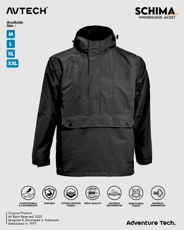 schima 1 AVTECH - Jaket Windbreaker Water Repellent Gorpcore Outdoor Hiking Gunung Motor Hujan - SCHIMA