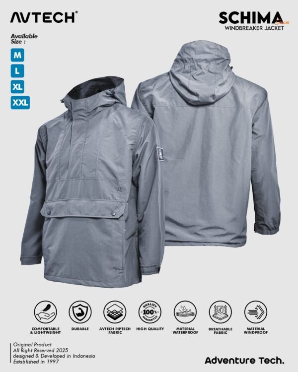 schima 5 AVTECH - Jaket Windbreaker Water Repellent Gorpcore Outdoor Hiking Gunung Motor Hujan - SCHIMA