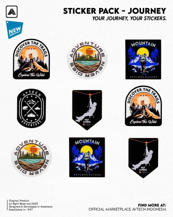 sticker 1 AVTECH - Stiker Outdoor Vinyl Waterproof & Durable - Sticker Pack JOURNEY