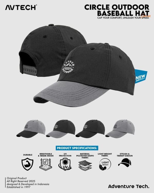 AVTECH - Topi Baseball Hat Caps Olahraga Outdoor Casual Lifestyle Urban All Size - CIRCLE OUTDOOR