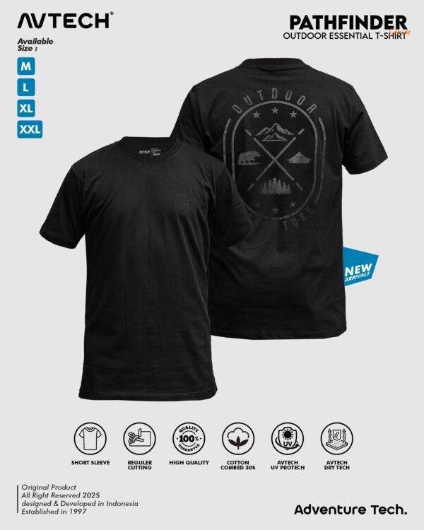 AVTECH - T-Shirt Kaos Lengan Pendek Pria Wanita Outdoor Casual Cotton Combed - PATHFINDER