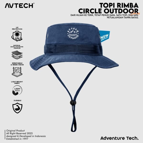 AVTECH - Topi Rimba Outdoor Adventure Hiking Quickdry Unisex Dewasa All Size - TOPI RIMBA CIRCLE OUTDOOR