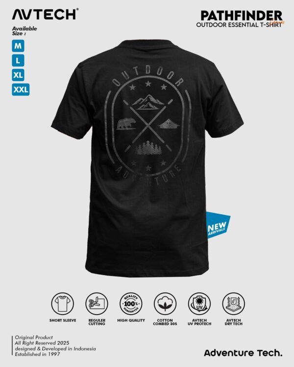AVTECH - T-Shirt Kaos Lengan Pendek Pria Wanita Outdoor Casual Cotton Combed - PATHFINDER