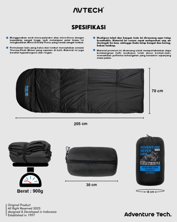 AVTECH - Sleeping Bag Kantong Tidur Outdoor Camping Hiking Gunung - SB POLAR EVEREST