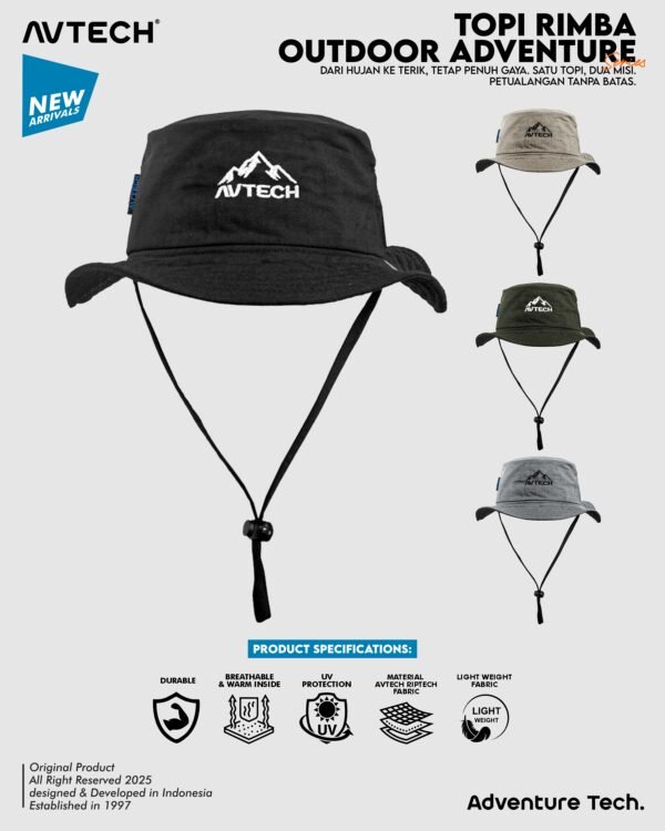 AVTECH - Topi Rimba Outdoor Adventure Hiking Ripstop Quickdry All Size - TOPI RIMBA