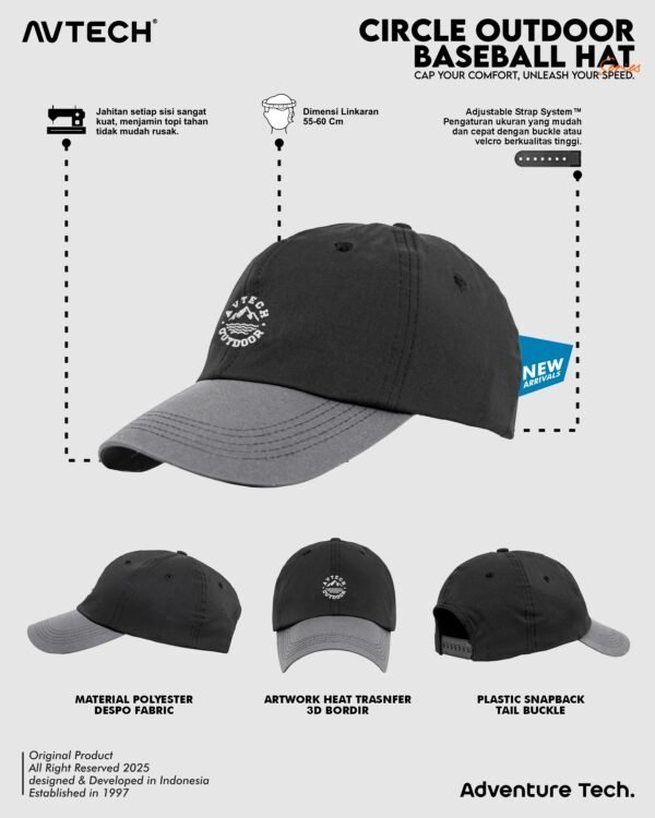 AVTECH - Topi Baseball Hat Caps Olahraga Outdoor Casual Lifestyle Urban All Size - CIRCLE OUTDOOR