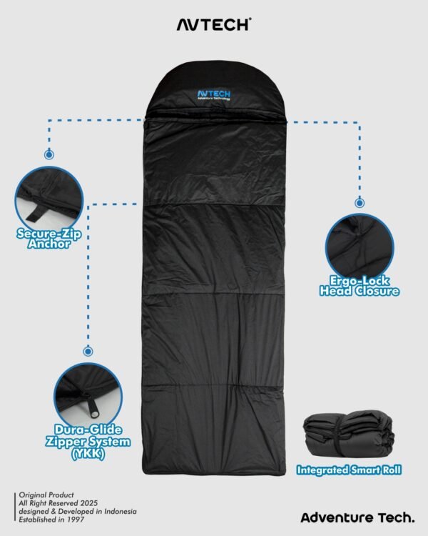 AVTECH - Sleeping Bag Kantong Tidur Outdoor Camping Hiking Gunung Ultralight - RECTANGULAR CARTENZ