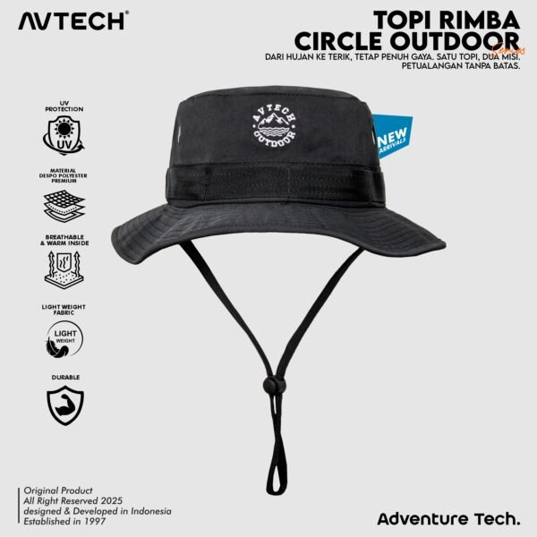 AVTECH - Topi Rimba Outdoor Adventure Hiking Quickdry Unisex Dewasa All Size - TOPI RIMBA CIRCLE OUTDOOR