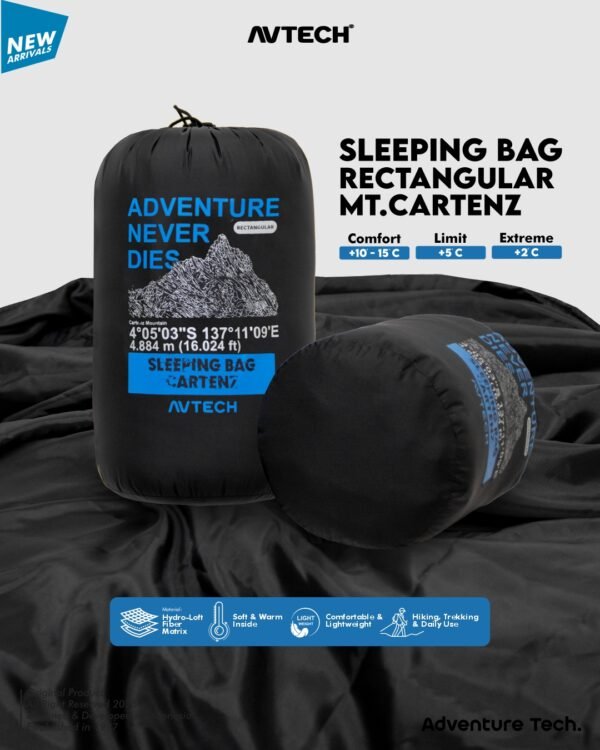 AVTECH - Sleeping Bag Kantong Tidur Outdoor Camping Hiking Gunung Ultralight - RECTANGULAR CARTENZ