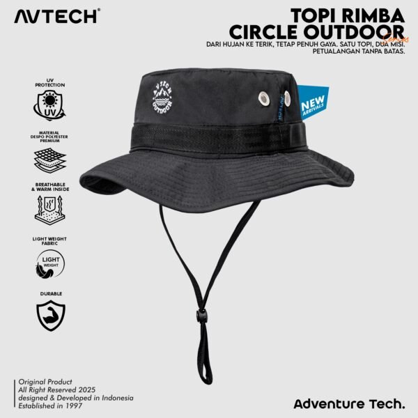 AVTECH - Topi Rimba Outdoor Adventure Hiking Quickdry Unisex Dewasa All Size - TOPI RIMBA CIRCLE OUTDOOR