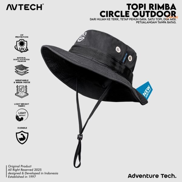 AVTECH - Topi Rimba Outdoor Adventure Hiking Quickdry Unisex Dewasa All Size - TOPI RIMBA CIRCLE OUTDOOR