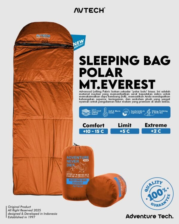 AVTECH - Sleeping Bag Kantong Tidur Outdoor Camping Hiking Gunung - SB POLAR EVEREST