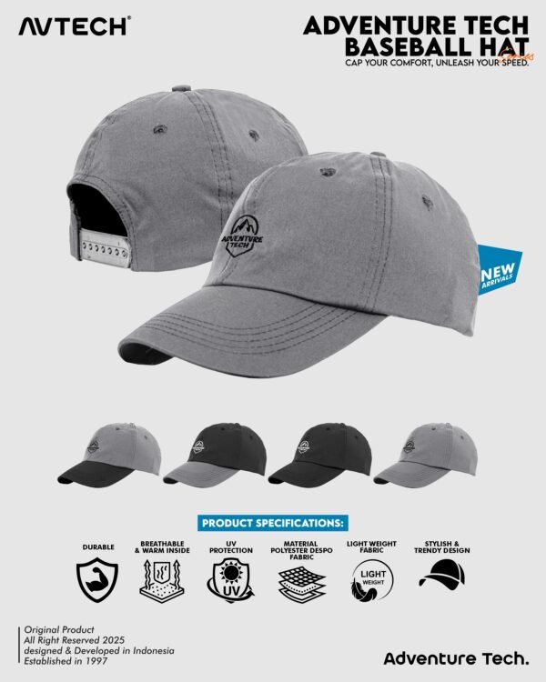 AVTECH - Topi Baseball Hat Caps Olahraga Outdoor Casual Lifestyle Urban All Size - ADVENTURE TECH