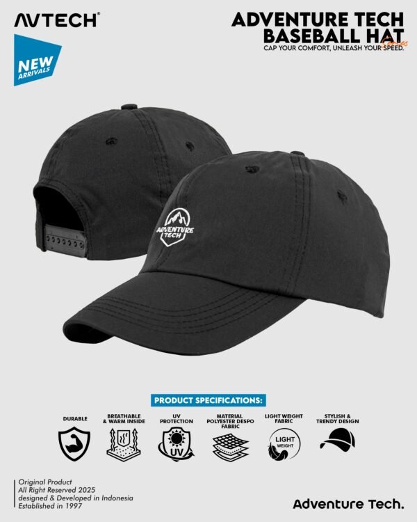 AVTECH - Topi Baseball Hat Caps Olahraga Outdoor Casual Lifestyle Urban All Size - ADVENTURE TECH