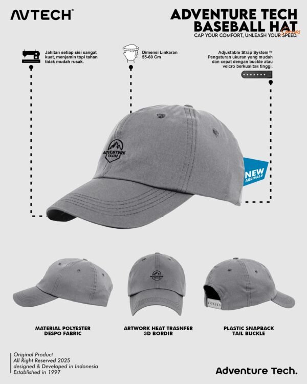 AVTECH - Topi Baseball Hat Caps Olahraga Outdoor Casual Lifestyle Urban All Size - ADVENTURE TECH