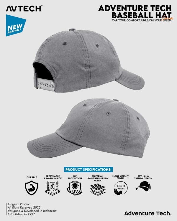 AVTECH - Topi Baseball Hat Caps Olahraga Outdoor Casual Lifestyle Urban All Size - ADVENTURE TECH