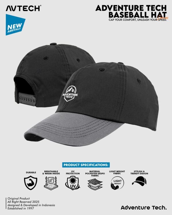 AVTECH - Topi Baseball Hat Caps Olahraga Outdoor Casual Lifestyle Urban All Size - ADVENTURE TECH