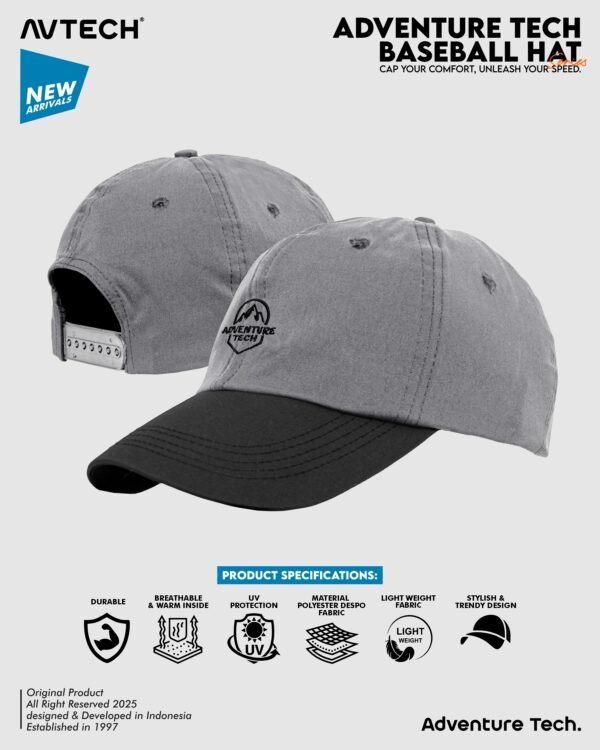 AVTECH - Topi Baseball Hat Caps Olahraga Outdoor Casual Lifestyle Urban All Size - ADVENTURE TECH