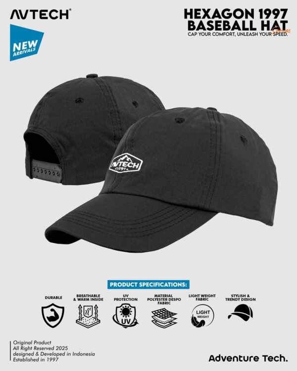 AVTECH - Topi Baseball Hat Caps Olahraga Outdoor Casual Lifestyle Urban All Size - HEXAGON 1997