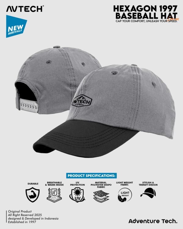 AVTECH - Topi Baseball Hat Caps Olahraga Outdoor Casual Lifestyle Urban All Size - HEXAGON 1997
