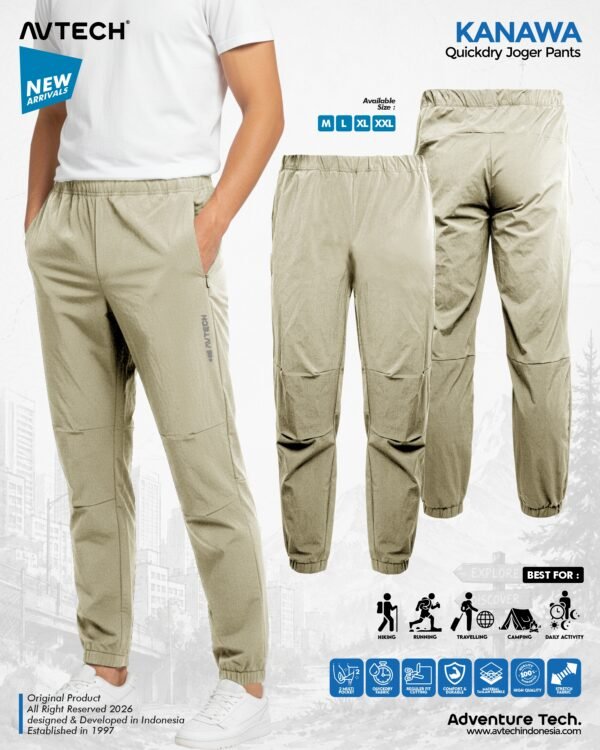 Avtech - Celana Panjang Joger Pants Trail Running Outdoor Hiking Lifestyle Urban Quick Dry - KANAWA