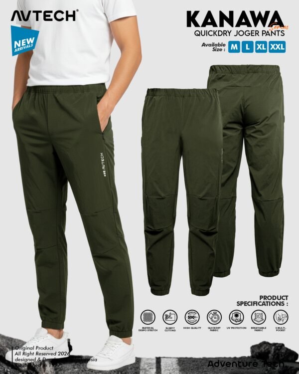 Avtech - Celana Panjang Joger Pants Trail Running Outdoor Hiking Lifestyle Urban Quick Dry - KANAWA