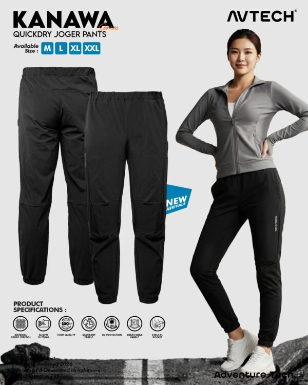 Avtech - Celana Panjang Joger Pants Trail Running Outdoor Hiking Lifestyle Urban Quick Dry - KANAWA