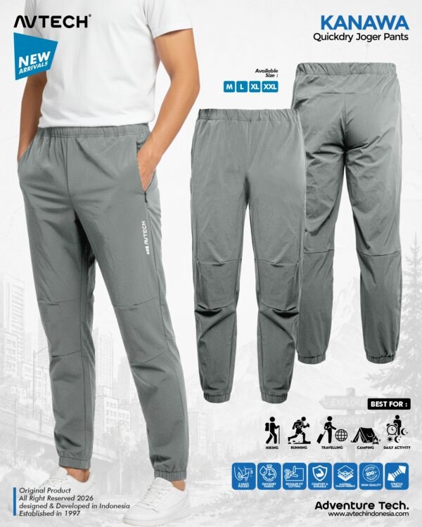 Avtech - Celana Panjang Joger Pants Trail Running Outdoor Hiking Lifestyle Urban Quick Dry - KANAWA