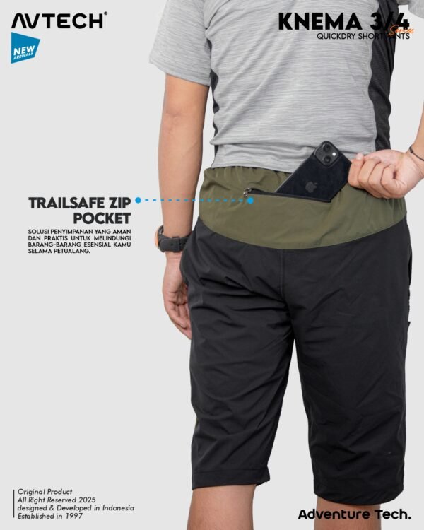 6 AVTECH - Celana Pendek 3/4 Pria Wanita Olahraga Running Jogging Trekking Outdoor Quickdry - KNEMA