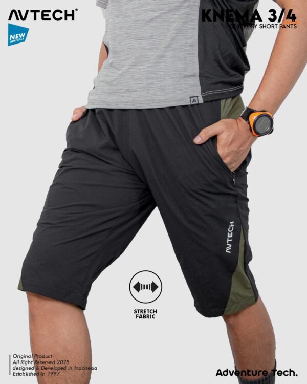 7 AVTECH - Celana Pendek 3/4 Pria Wanita Olahraga Running Jogging Trekking Outdoor Quickdry - KNEMA