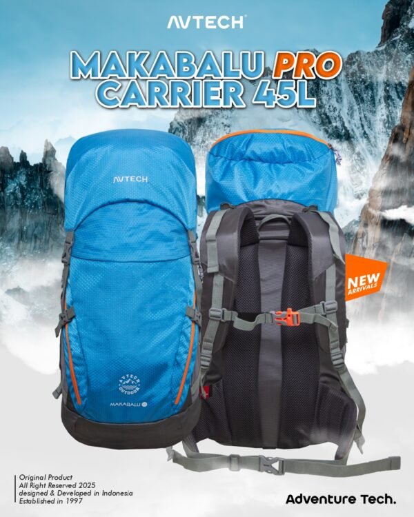 1 AVTECH - Tas Ransel Carrier Gunung Backpack Hiking Camping Outdoor Travel 45 Liter - MAKABALU 45