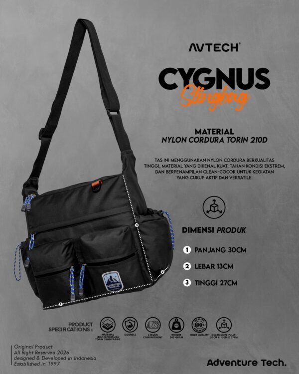 10 AVTECH - Tas Selempang Shoulder Bag Sling Bag Kuliah Harian Travel Outdoor Urban - CYGNUS