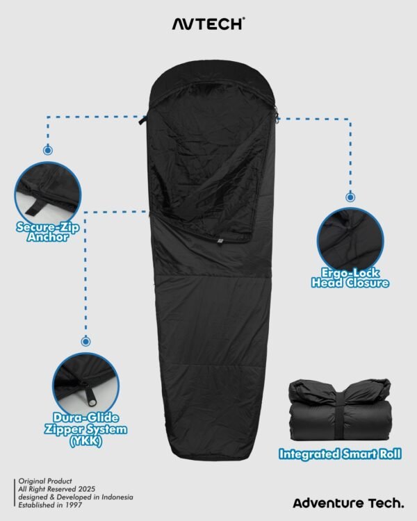 AVTECH - Sleeping Bag Kantong Tidur Outdoor Camping Hiking Gunung - SLEEPING BAG MUMMY MT. ELBRUS