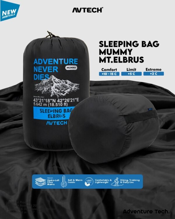 5 AVTECH - Sleeping Bag Kantong Tidur Outdoor Camping Hiking Gunung - SLEEPING BAG MUMMY MT. ELBRUS