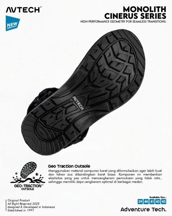 5 AVTECH - Sandal Palang Gunung Hiking Outdoor Adventure Trekking Travel Harian - MONOLITH CINERUS SERIES