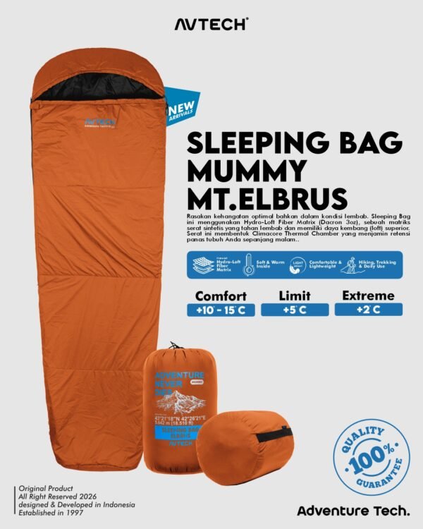 AVTECH - Sleeping Bag Kantong Tidur Outdoor Camping Hiking Gunung - SLEEPING BAG MUMMY MT. ELBRUS