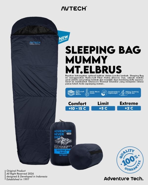 AVTECH - Sleeping Bag Kantong Tidur Outdoor Camping Hiking Gunung - SLEEPING BAG MUMMY MT. ELBRUS