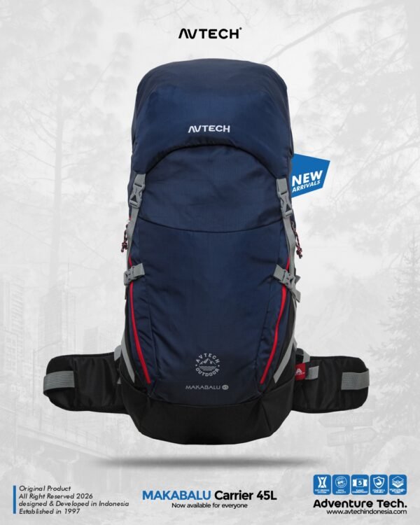 AVTECH - Tas Ransel Carrier Gunung Backpack Hiking Camping Outdoor Travel 45 Liter - MAKABALU 45