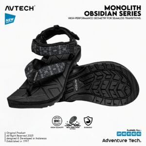 AVTECH - Sandal Palang Gunung Hiking Outdoor Adventure Trekking Travel Harian - MONOLITH OBSIDIAN SERIES