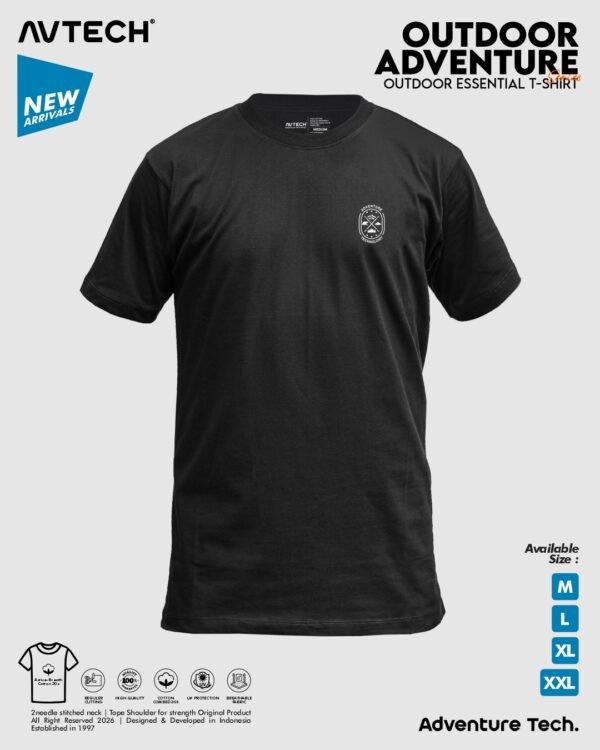 AVTECH - T-Shirt Kaos Lengan Pendek Pria Wanita Casual Harian Cotton Combed - OUTDOOR ADVENTURE