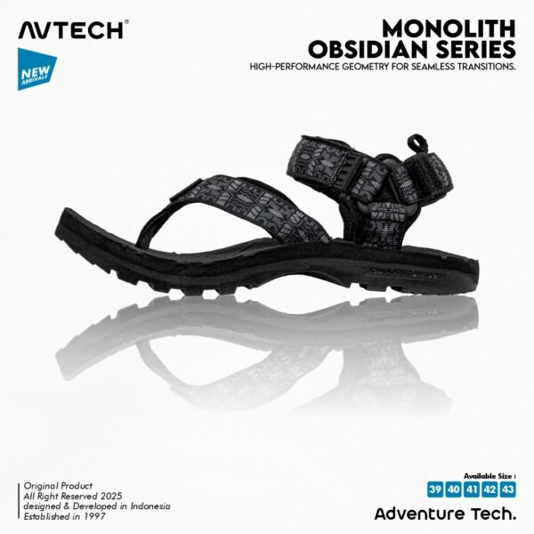 4 AVTECH - Sandal Palang Gunung Hiking Outdoor Adventure Trekking Travel Harian - MONOLITH OBSIDIAN SERIES