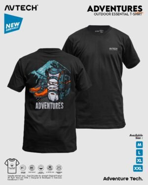 5 AVTECH - T-Shirt Kaos Lengan Pendek Outdoor Gunung Casual Harian Urban Cotton Combed - ADVENTURES