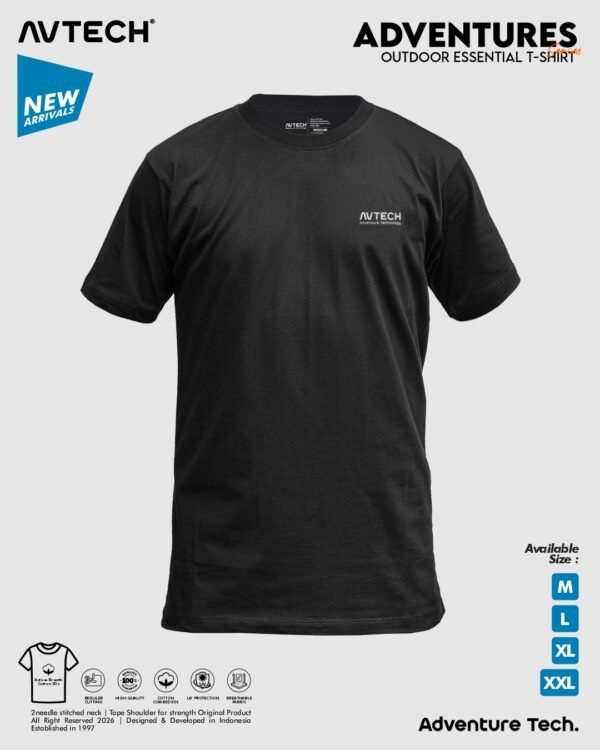 AVTECH - T-Shirt Kaos Lengan Pendek Outdoor Gunung Casual Harian Urban Cotton Combed - ADVENTURES