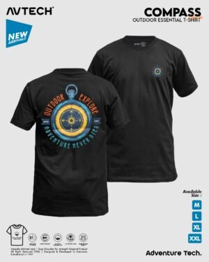 8 AVTECH - T-Shirt Kaos Lengan Pendek Outdoor Gunung Casual Harian Cotton Combed - COMPASS