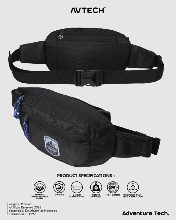 AVTECH - Tas Selempang Pinggang Waist Bag Harian Hiking Outdoor Travel Lifestyle - CAPRA