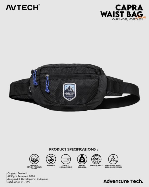 AVTECH - Tas Selempang Pinggang Waist Bag Harian Hiking Outdoor Travel Lifestyle - CAPRA