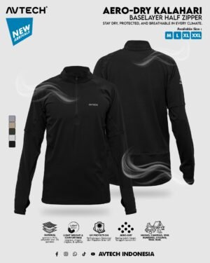 AVTECH - Baselayer Kaos Pria Wanita Lengan Panjang Outdoor Dry Fit Half Zipper Aero Dry - KALAHARI